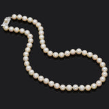 Vintage Mikimoto Sterling Silver Sea Pearl Beaded Strand Necklace + Box 26.2 Gr