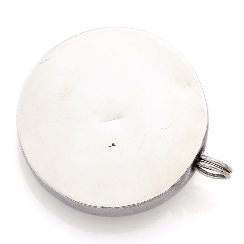 Vintage Henryk Winograd HW 999 Fine Silver Repoussé Athena Round Pendant