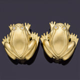 Barry Kieselstein-Cord 1998 18K Yellow Gold Diamond Frog Clip-On Drop Earrings