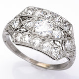 Antique Platinum 1.02 TCW Diamond Art Deco Band Ring G/H VS-1/2