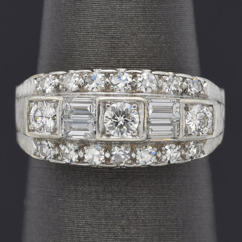 Vintage 14K White Gold 0.83 TCW Diamond Band Ring