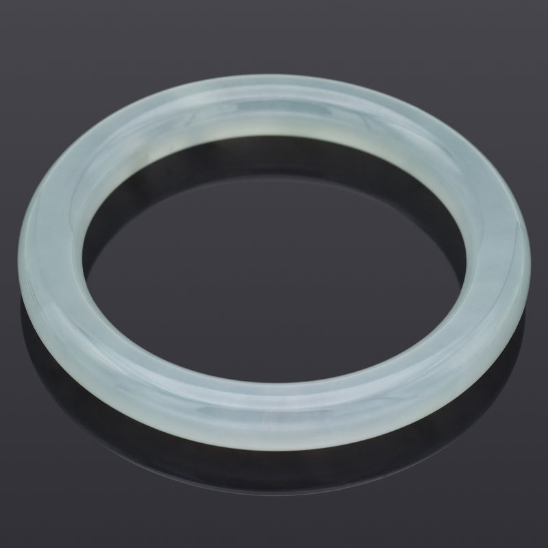GIA Certified Translucent Bluish Green Jadeite Jade Bangle Bracelet