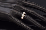 Vintage Mikimoto Sterling Silver Sea Pearl Band Ring Size 4.75
