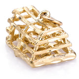 Vintage 14K Yellow Gold Lobster Trap Charm Pendant