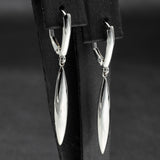 Vintage 14K White Gold Marquise Dangle Lever-Back Earrings