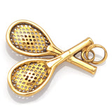 Vintage 18K Yellow Gold Tennis Charm Pendant