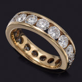 Vintage 14K Yellow Gold 3.91 TCW Diamond Eternity Band Ring