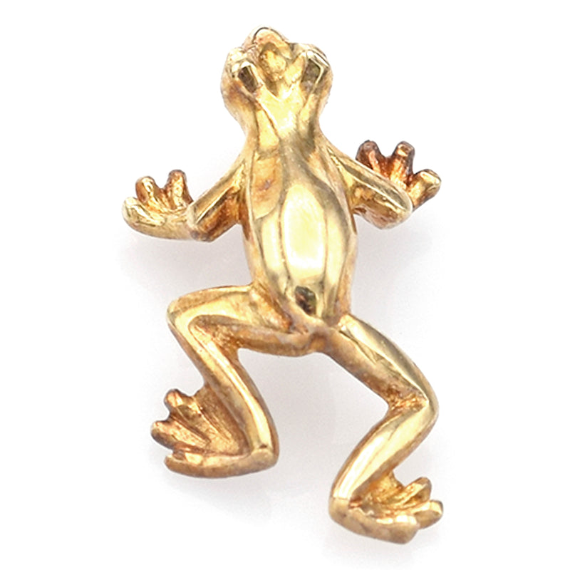 Vintage 14K Yellow Gold Toad Frog Charm Pendant