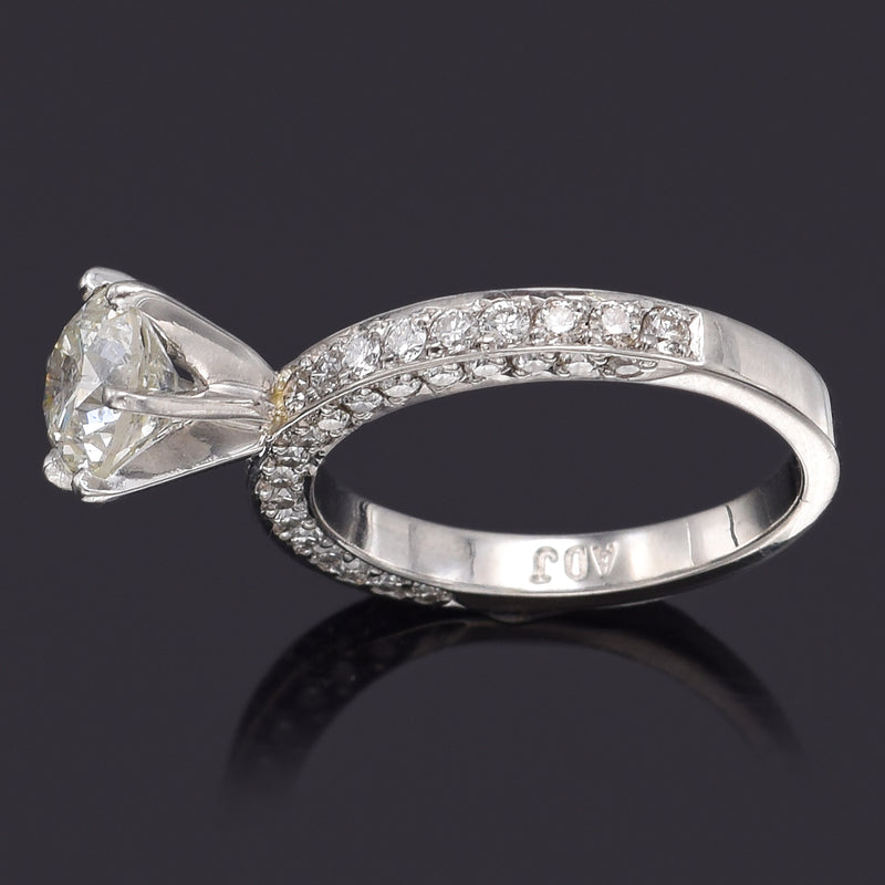 GIA Certified Platinum 2.42 TCW Round Brilliant Diamond Band Ring 5.4 Grams