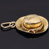 Vintage 14K Yellow Gold Cowboy Hat Charm Pendant