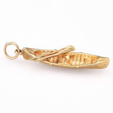 Vintage 14K Yellow Gold Row Boat Charm Pendant