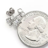 Vintage 14K White Gold 0.84 TCW Diamond Round Solitaire Stud Earrings