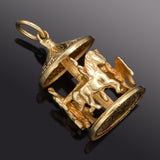 Vintage 14K Yellow Gold Movable Carousel Charm Pendant 8.3 Grams