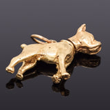 Vintage 14K Yellow Gold Boxer Dog Bobble Charm Pendant 3.7 Grams