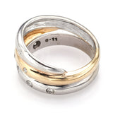 Vintage 14K White & Yellow Gold Diamond Soldered Band Ring Set
