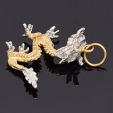 Vintage 14K Yellow & White Gold Dragon Charm Pendant 1.7 Grams