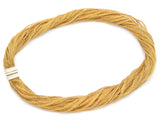 H.W. BURDICK CO. 14K Yellow Gold Italy Woven Mesh Torsade Necklace 17.25 Inches