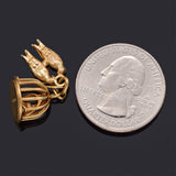 Vintage 14K Yellow Gold Love Birds Birdcage Charm Pendant