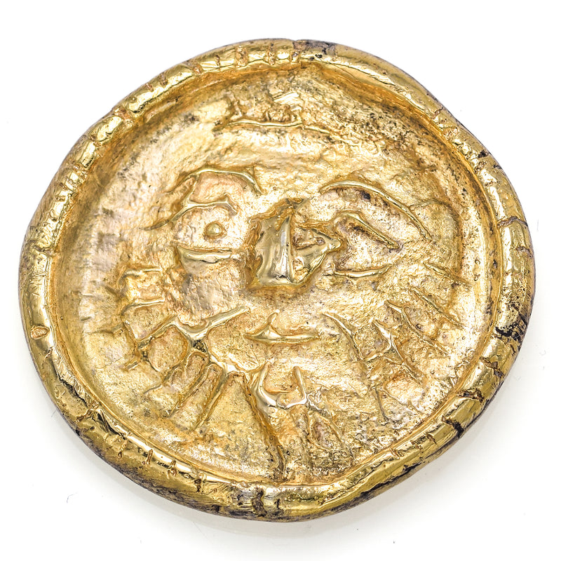 Vintage 1940s Pablo Picasso Gold Plated Silver "Madoura" Medallion +Appraisal