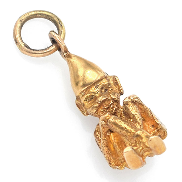 Vintage 14K Yellow Gold Elf Charm Pendant