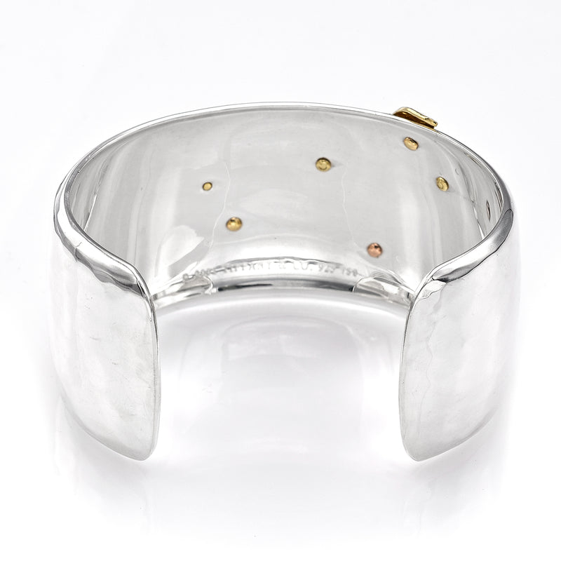 Tiffany & Co 18K Gold & Sterling Silver Dragonfly Cuff Bangle Bracelet