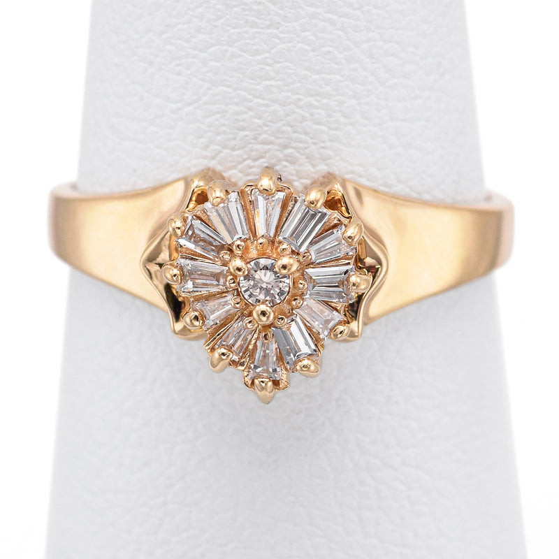 Vintage 14K Yellow Gold 0.39 TCW Diamond Baguette Band Ring