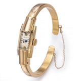 Favre-Leuba Geneve 18K Yellow Gold Hand Wind Women's Cuff Bracelet Watch + Box