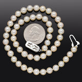 Vintage Mikimoto Sterling Silver Sea Pearl Beaded Strand Necklace + Box 26.2 Gr