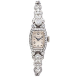 Antique Hamilton Platinum Tiffany & Co. Dial Diamond Women's Watch