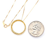 Vintage 14K Gold 0.44 TCW Diamond Circle Love is a Journey Pendant Necklace