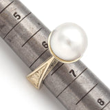 Vintage 14K White Gold Sea Pearl Cocktail Ring 20.6 Grams Size 6.25