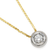Vintage Platinum 0.30 Ct Diamond Slider Pendant & 14K Gold Chain Necklace
