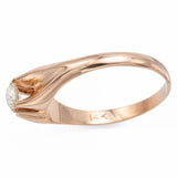 Antique 14K Yellow Gold 0.33 Ct Old Mine Cut Diamond Band Ring Size 9.75