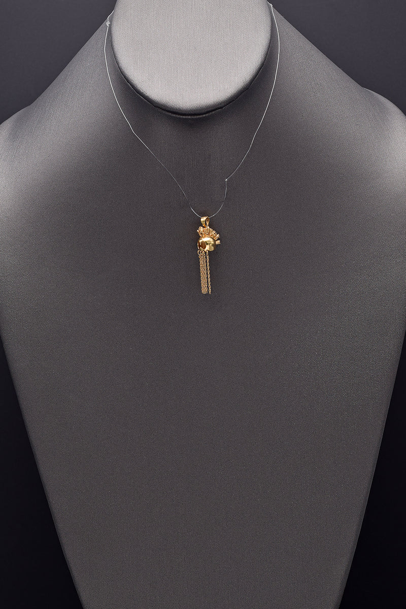 Vintage 14K Yellow Gold Hawaiian Ikaika Warrior Helmet Charm Pendant 2.6 Grams