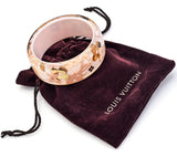 Louis Vuitton Paris Lucite Pink Gold Inclusion Wide Bangle Bracelet + Dust Bag