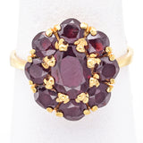 Vintage 18K Yellow Gold Garnet Oval Cocktail Ring 4.9 Grams Size 7.5