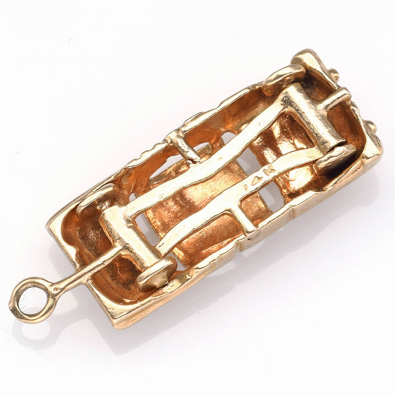 Vintage 14K Yellow Gold Car Charm Pendant