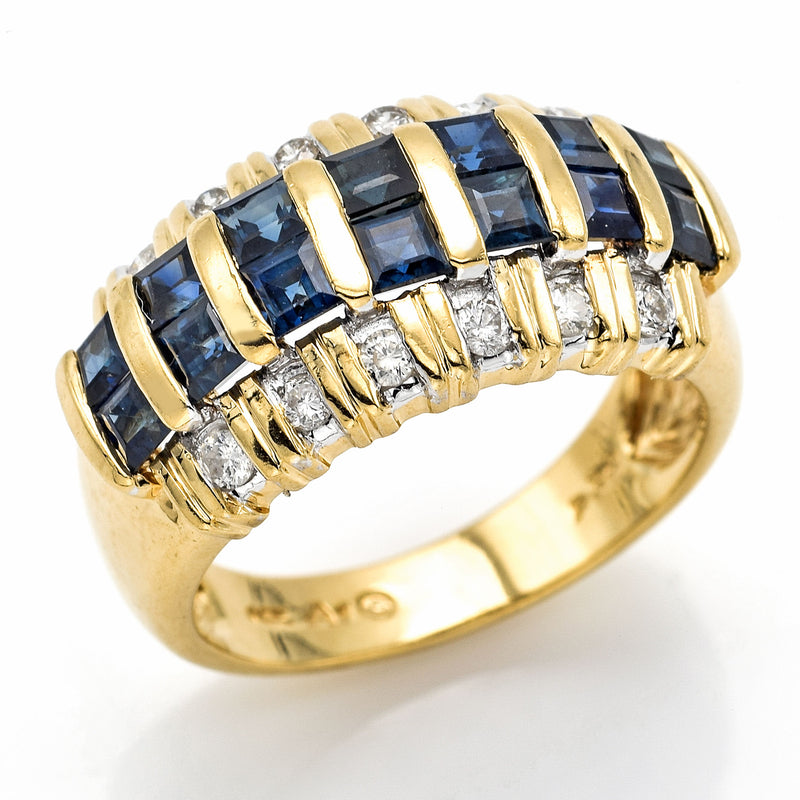 Alwand Vahan 14K Yellow Gold Sapphire & 0.38 TCW Diamond Band Ring