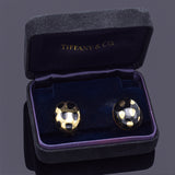 Tiffany & Co Angela Cummings 18K Gold Positive Negative Black Jade Earrings +Box