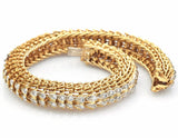 Vintage 18K Yellow Gold Single Cut Diamond Woven Link Bracelet