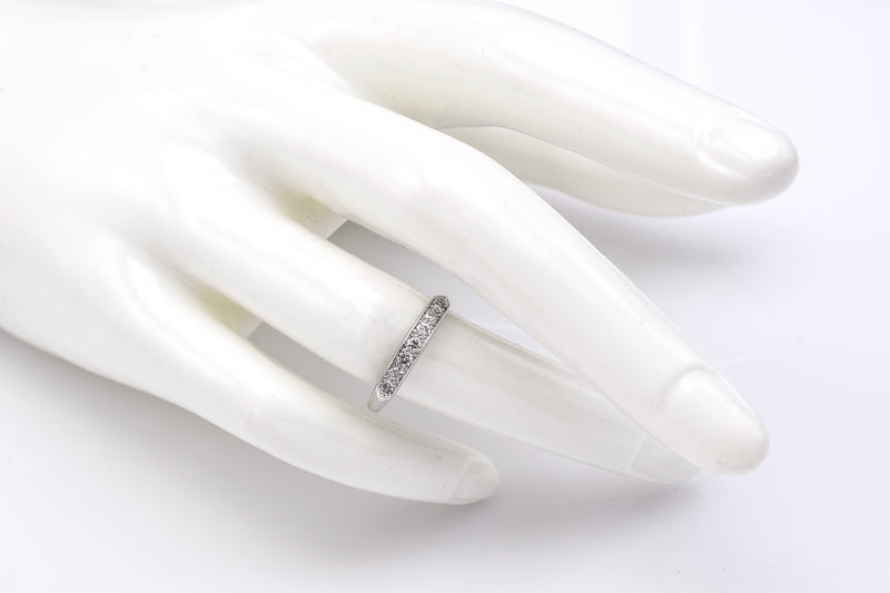 Vintage Platinum 0.42 TCW Diamond Semi-Eternity Band Ring