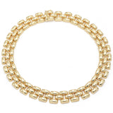 Estate 18K Yellow Gold 3-Row Panther Chain Chunky Collar Necklace +Case