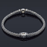 LAGOS Enso Sterling Silver Diamond Circle Caviar Bracelet 6 mm