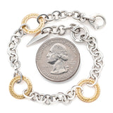 Pianegonda Italy Sterling Silver & 18K Gold Lovesick Anchor Link Bracelet