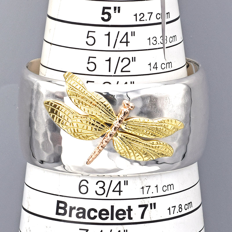 Tiffany & Co 18K Gold & Sterling Silver Dragonfly Cuff Bangle Bracelet