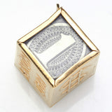 Vintage 14K Yellow Gold Mad Money Cube Charm Pendant