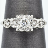 Vintage 14K White Gold 0.25 Ct Diamond Band Ring E/F VS-1