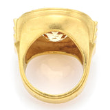 Vintage 19K Yellow Gold 7.08 Carats Citrine Cocktail Ring 18.9 Grams Size 5