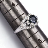 Vintage Platinum Sapphire & 0.52 TCW Diamond Band Ring