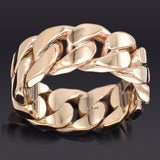 Estate 14K Yellow Gold Cuban Chain Band Ring 13.2 Grams 8.5 mm Size 9.25
